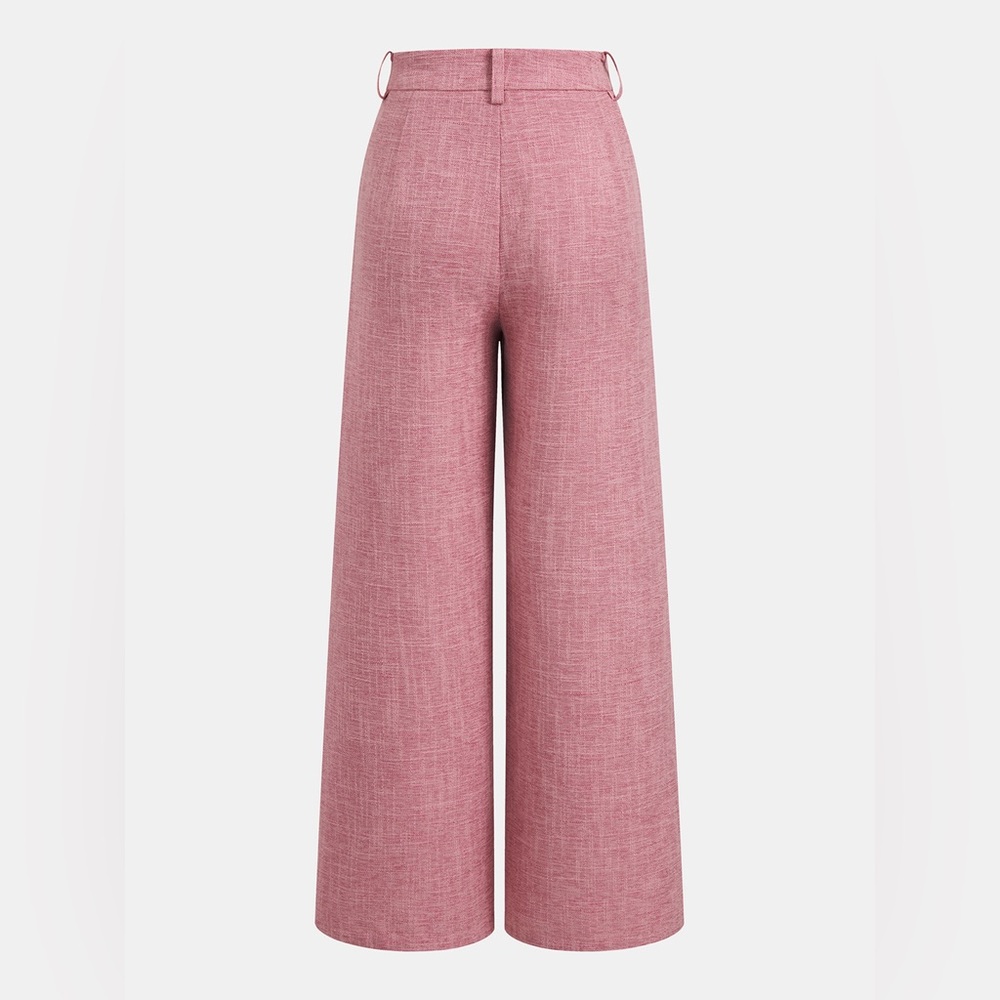 Commense Wide-Leg High-Rise Trousers in Dusty Rose - Picture 2 of 5